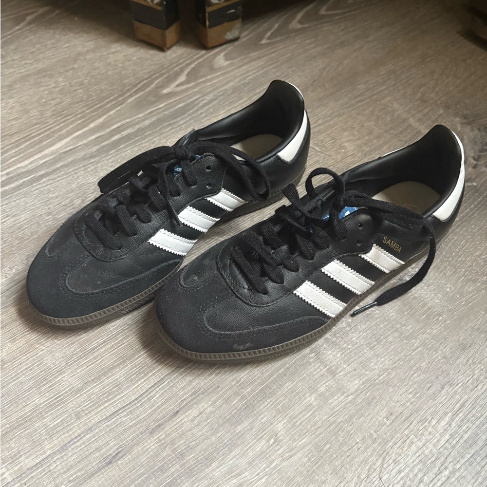 Adidas Men's Black and White Samba Sneakers